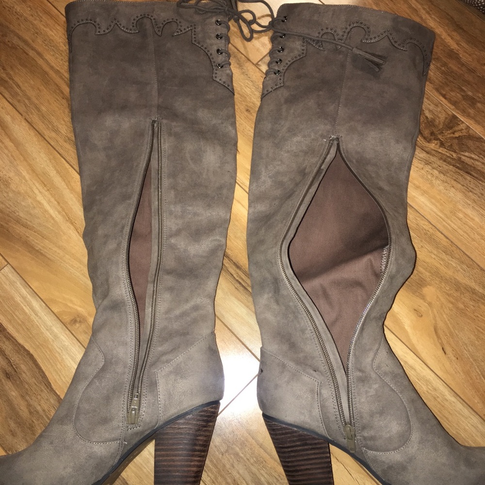 Francesca’s tan suede above the knee boots Sz 8.5 - Picture 8 of 8